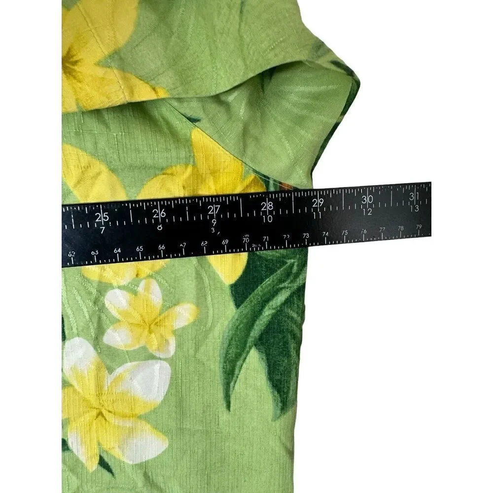 Tommy Bahama 100% Silk Hawaiian Shirt Men’s XL Pineapple Palm Frond Design XXL